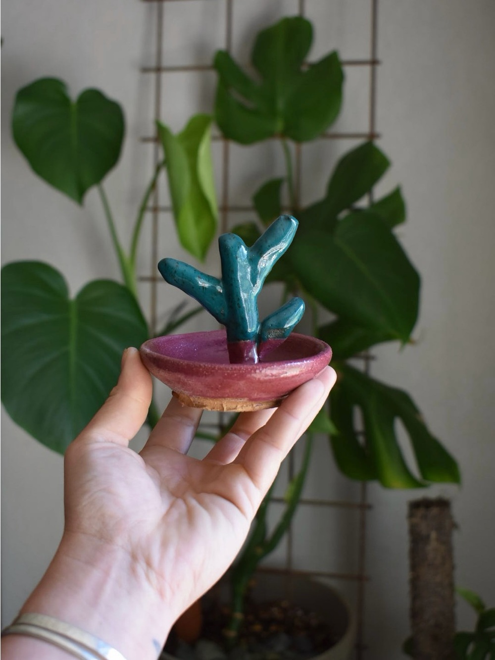 Handmade Ceramic Cactus Ring Dish